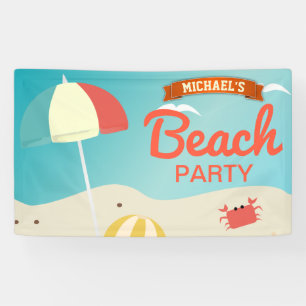 Bannière d'anniversaire de plage