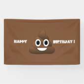 Bannière d'anniversaire de Poop Emoji (Horizontal)