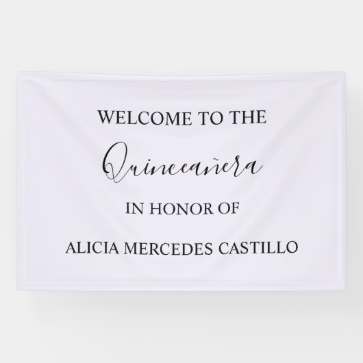 BANNIÈRE D'ANNIVERSAIRE DE QUINCENIERA (Horizontal)
