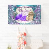 Bannière d'anniversaire de sirène blonde (En situation)