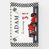 Bannière d'anniversaire de voiture de course 3 ans (Verticale)
