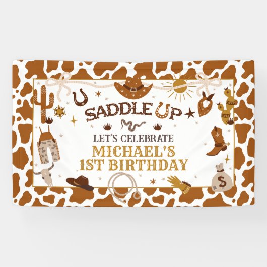 Bannière d'anniversaire de Western First Rodeo (Horizontal)