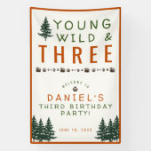 Bannière d'anniversaire de Young Wild et Three For (Verticale)