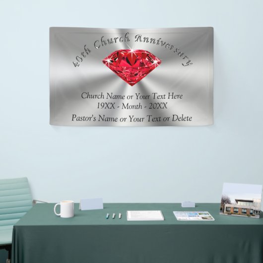 Bannière d'anniversaire d'église ou votre (Salon professionnel)