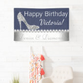 Bannière d'anniversaire Denim et Diamant (En situation)