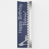 Bannière d'anniversaire Denim et Diamant (Vertical)