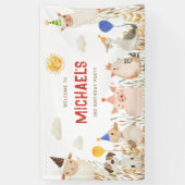 Bannière d'anniversaire des animaux de ferme (Vertical)