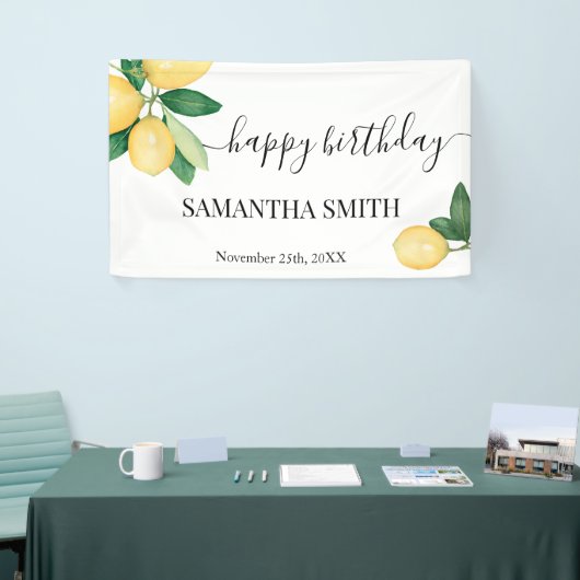 Bannière d'anniversaire des citrons (Salon professionnel)