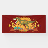 Bannière d'anniversaire des Dinosaures t-rex (Horizontal)