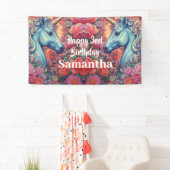 Bannière d'anniversaire des licornes magiques (En situation)