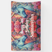 Bannière d'anniversaire des licornes magiques (Vertical)