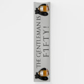 Bannière d'anniversaire des Mans Whiskey et Cigar (Vertical)