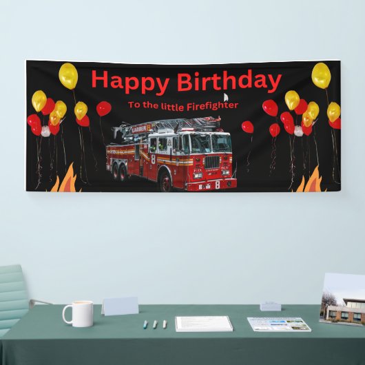 Bannière d'anniversaire des pompiers (Salon professionnel)