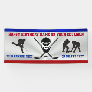 Bannière d'anniversaire d'hockey PERSONNALISÉE p