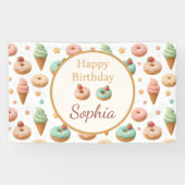Bannière d'anniversaire Donut Pastel & Glace (Horizontal)