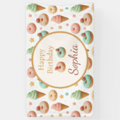 Bannière d'anniversaire Donut Pastel & Glace (Vertical)