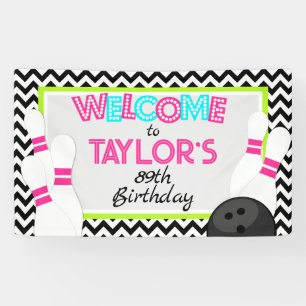 Bannière d'anniversaire du grand bol Neon Chevron