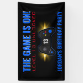 Bannière d'anniversaire du jeu vidéo bleu (Vertical)