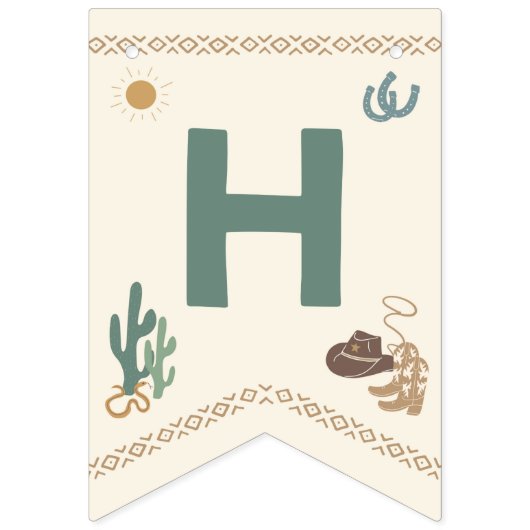 Bannière d'anniversaire du premier rodéo heureux (Deuxième drapeau)