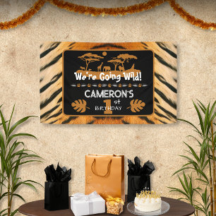 Bannière d'anniversaire du tigre poster de animal