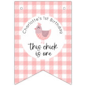 Bannière d'anniversaire d'une mignonne pêche au po (Premier drapeau)