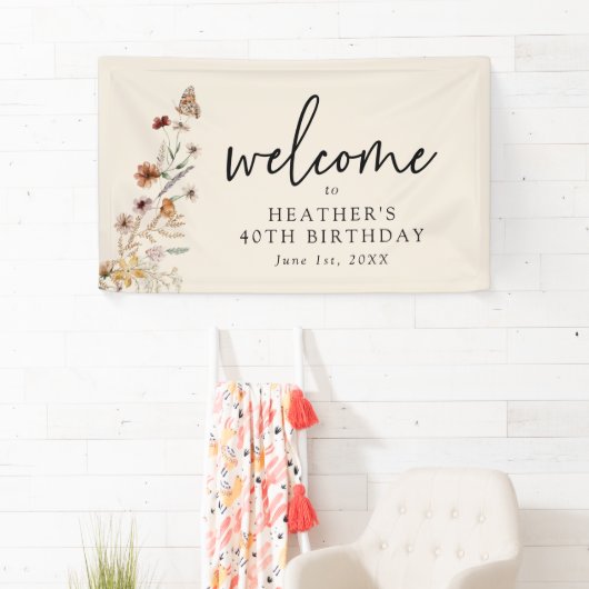 Bannière d'anniversaire élégante (En situation)