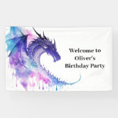 Bannière d'anniversaire Enchanted Dragon Tale (Horizontal)