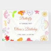 Bannière d'anniversaire enfant violet et jaune (Horizontal)