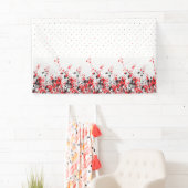 Bannière d'anniversaire | Enseigne florale personn (En situation)