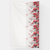 Bannière d'anniversaire | Enseigne florale personn (Vertical)