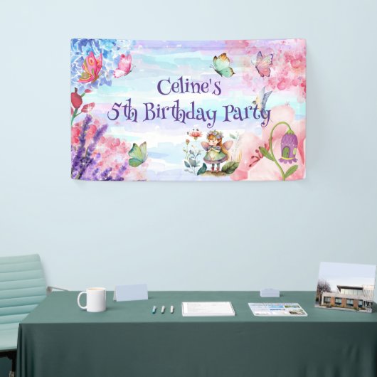 Bannière d'anniversaire fée (Salon professionnel)