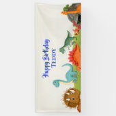 Bannière d'anniversaire Fête de fouilles de dinosa (Vertical)