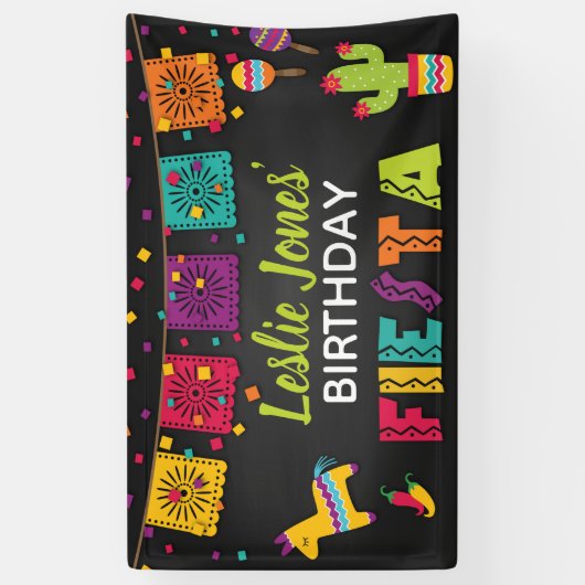 Bannière d'anniversaire Fiesta (Vertical)