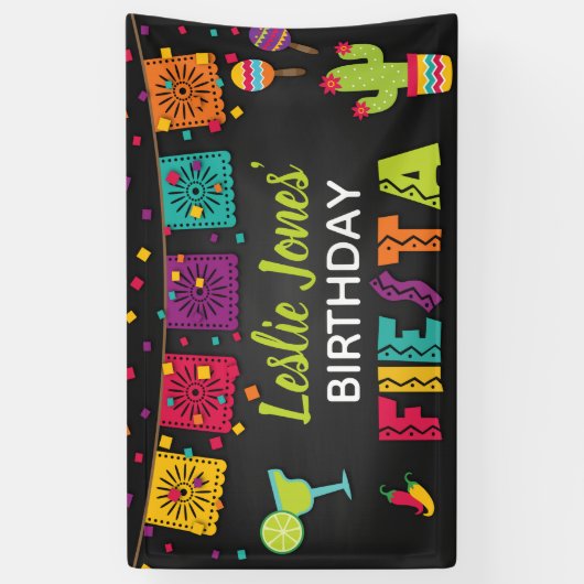 Bannière d'anniversaire Fiesta (Vertical)