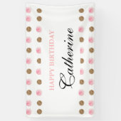 Bannière d'anniversaire Gold & Pink Polka-Dot (Vertical)