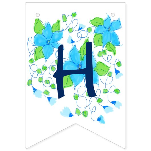 Bannière d'anniversaire heureuse en bleu (Deuxième drapeau)