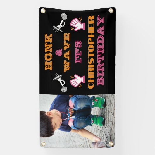 Bannière d'anniversaire Honk-and-Wave (Verticale)