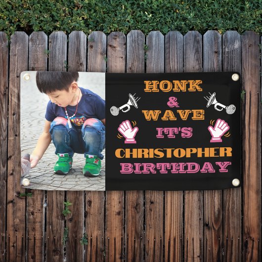 Bannière d'anniversaire Honk-and-Wave