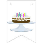 Bannière d'anniversaire joyeuse avec gâteau et bou (Premier drapeau)