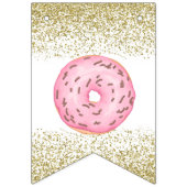 Bannière d'anniversaire joyeuse de Donut Gold (Premier drapeau)