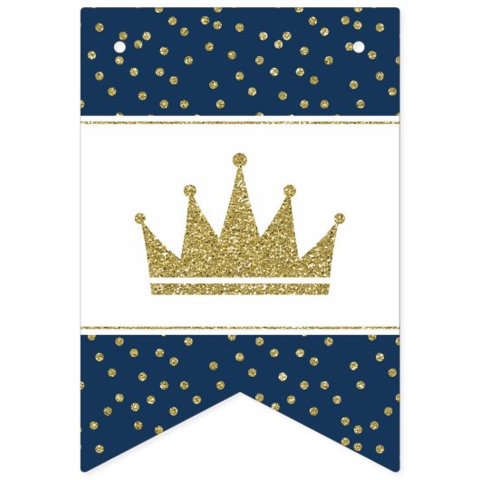 Bannière d'anniversaire joyeuse en bleu et or (Premier drapeau)