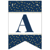 Bannière d'anniversaire joyeuse en bleu et or (Troisième drapeau)