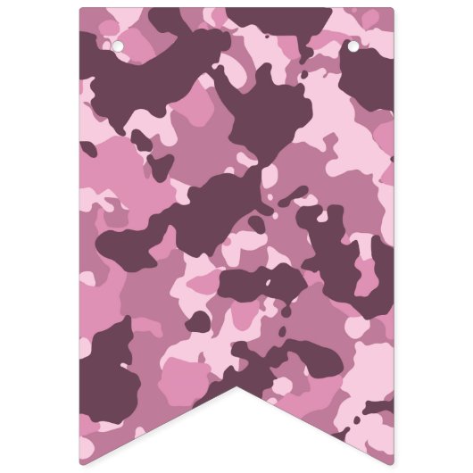 Bannière d'anniversaire joyeuse en Camo rose (Premier drapeau)