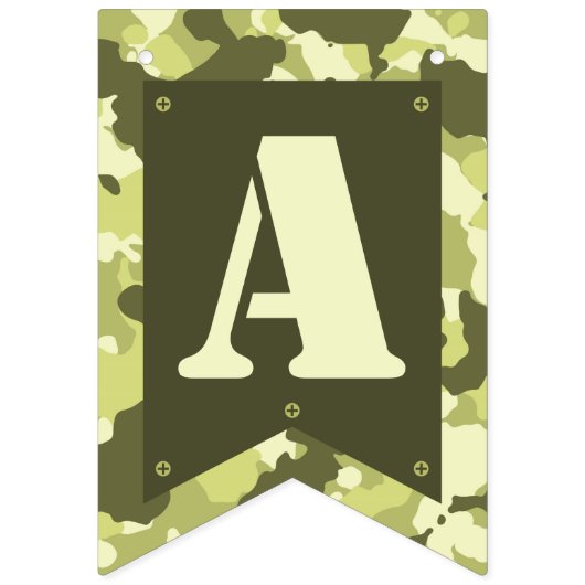 Bannière d'anniversaire joyeuse en Camo Vert (Troisième drapeau)