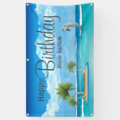 Bannière d'anniversaire joyeuse pour dauphin de l' (Vertical)
