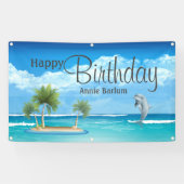 Bannière d'anniversaire joyeuse pour dauphin de l' (Horizontal)