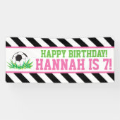 Bannière d'anniversaire joyeuse pour filles de foo (Horizontal)