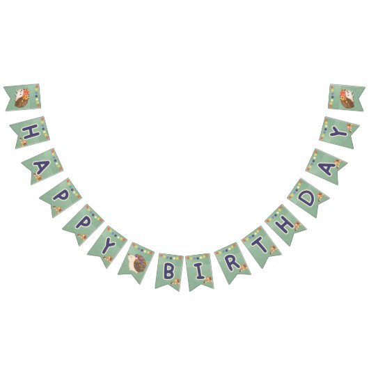 Bannière d'anniversaire joyeux de mignonne hérisso (Tout)