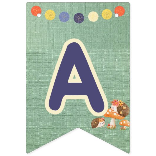 Bannière d'anniversaire joyeux de mignonne hérisso (Troisième drapeau)