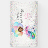 Bannière d'anniversaire Licorne (Vertical)